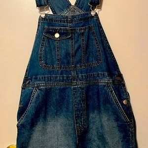 Jean short overalls w/ adjustable waist